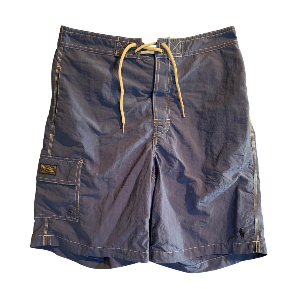 Polo Ralph Lauren Swim Trunks Mens Small Blue Cargo Board Shorts Pony Logo